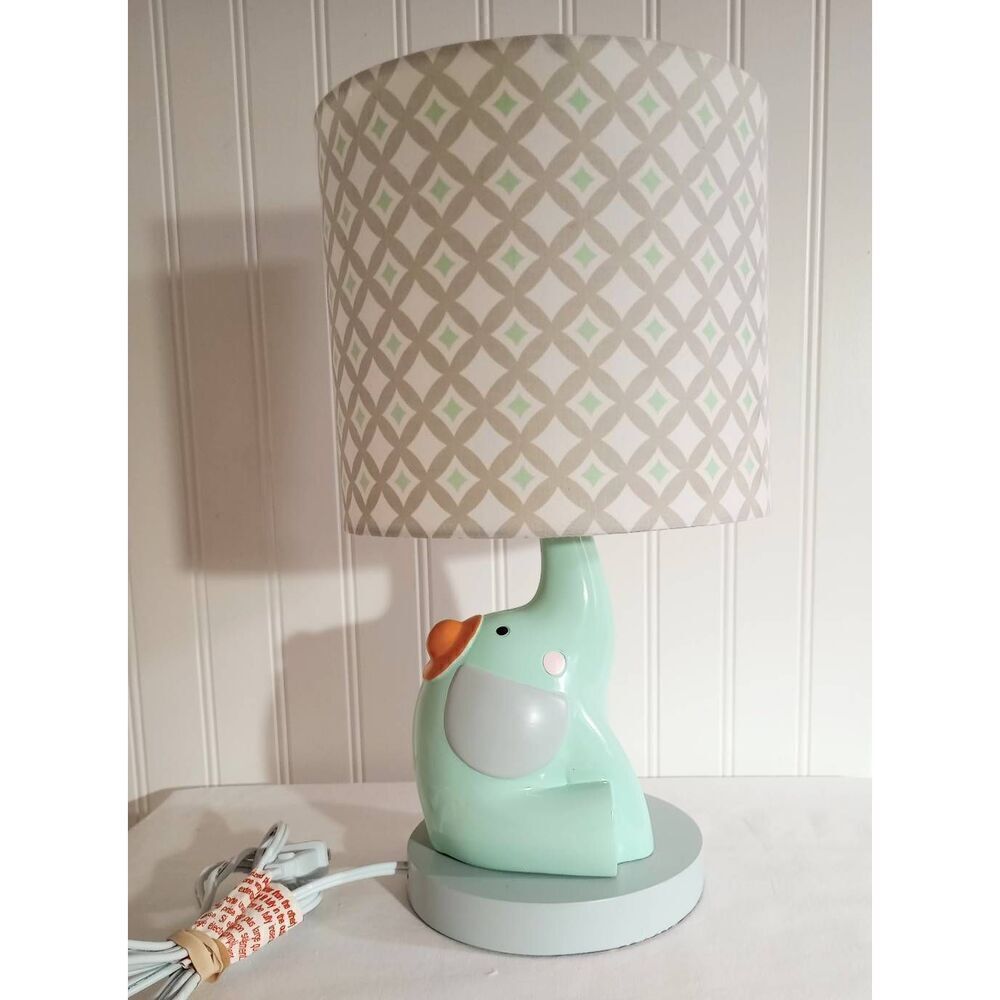 Lambs and Ivy elephant, nursery, child's room,  lamp and shade